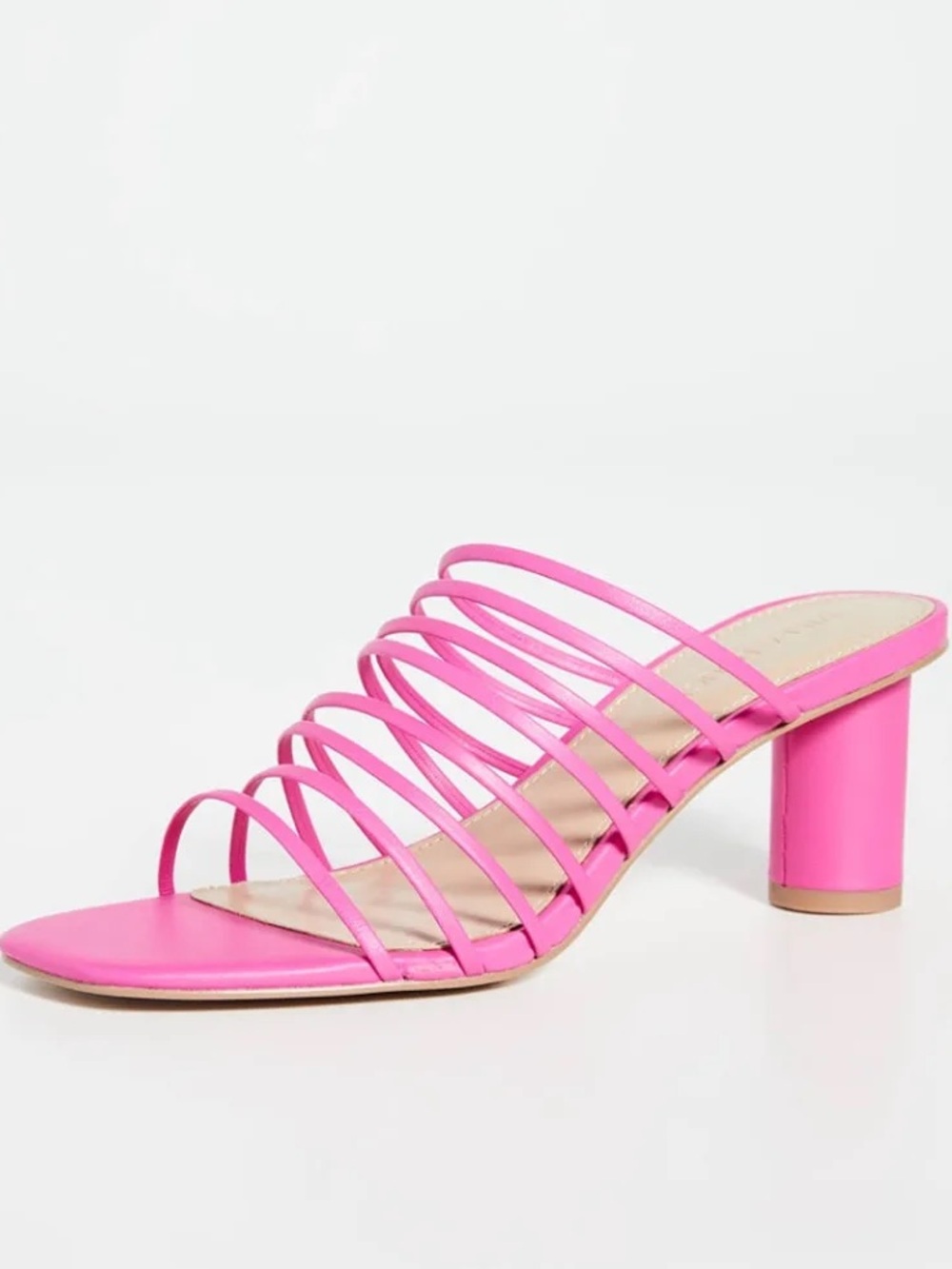 Rouge Helium Hot Pink Strappy Slide Mules
